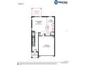 First floor plan featuring open gathering room, cafe, kitchen, and garage at 2429 Leeds St, Haines City, FL 33844