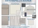 Material selections for the home, showcasing cabinets, countertops, and flooring at 4479 Rapallo Ave, Winter Haven, FL 33884