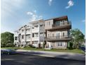 Picturesque exterior elevation highlighting multi-story homes with lush landscaping and a modern aesthetic under a clear sky at 23 Lake Hollingworth, Lakeland, FL 33803