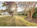 Attractive light green house with sunlit lawn and landscaping at 2729 Woodland Hills Ave, Lakeland, FL 33803