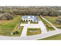 Expansive estate aerial view with a circular driveway and lush green surroundings at 275 Canterwood Ln, Mulberry, FL 33860