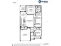 Floor plan showcasing the layout with gathering room, owner's suite, kitchen, bedrooms, and lanai at 1001 Aruba Ave, Mulberry, FL 33860