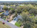 Aerial view of a charming single-Gathering home with a spacious yard and mature trees in a peaceful neighborhood at 8160 Se 164Th Pl, Summerfield, FL 34491