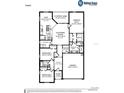 Detailed home plan showcasing the layout, including a covered lanai and owner's suite at 3198 Laurel Oak Ln, Winter Haven, FL 33884