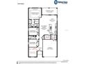 Floor plan showcases a spacious layout with four bedrooms, a gathering room, and covered lanai at 1827 Daystar Dr, Haines City, FL 33844