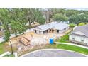 Aerial view of home under construction showing the roofing process and surrounding lot at 803 Allison Place, Bartow, FL 33830