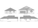 Architectural drawing showcasing the front, rear, and side elevations of the home's exterior design at 0 Eagle Lake Loop Rd, Eagle Lake, FL 33839