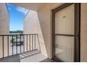 Cozy balcony with views of the water and room number 321 on the door at 1130 N Lake Parker Ave # C321, Lakeland, FL 33805