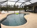Relaxing backyard pool features a screened enclosure and sunning area for ultimate outdoor enjoyment at 2663 Brookside Bluff Loop, Lakeland, FL 33813