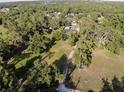 Expansive aerial view of a lush, green property, surrounded by mature trees and showcasing a serene, rural setting at 3233 Gardner Rd, Lakeland, FL 33810