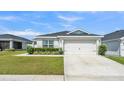 Charming single-Gathering home featuring a well-manicured lawn, a two-car garage, and complemented by lush landscaping at 3946 Willow Ridge Dr, Lakeland, FL 33810