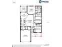 Detailed floor plan showcasing the layout of the home including bedrooms, bathrooms, and living spaces at 1837 Noble Dr, Davenport, FL 33837