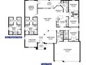 Detailed floor plan showcasing the layout of a house with multiple bedrooms, bathrooms, and a three-car garage at 5220 Tennessee Ridge Ct, Auburndale, FL 33823