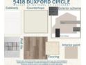 Selection of designer home finishes showcase exterior paint schemes, wall tile, flooring, cabinets and countertops at 5418 Duxford Cir, St Cloud, FL 34771