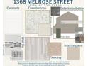 Interior design scheme showcasing flooring, countertops, interior/exterior paint options, cabinets and tile at 1368 Melrose St, Lake Alfred, FL 33850