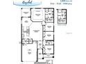 Detailed floor plan showcases a four-bedroom, two-bath layout with a two-car garage and open-concept living areas at 5424 Se 127Th Ln, Belleview, FL 34420