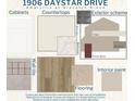 A curated selection of interior and exterior materials chosen for this new construction home at 1906 Daystar Dr, Haines City, FL 33844