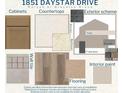 Selection of designer home materials in shades of browns and whites, including tile, flooring, and paint at 1851 Daystar Dr, Haines City, FL 33844