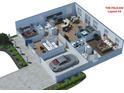 3D floor plan showcasing layout of Pelican Layout #4 with garage, open living spaces, and well-appointed bedrooms and bathrooms at 5920 Cormorant Ct, Lakeland, FL 33809