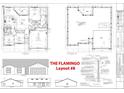 Blueprint showcasing the floor plan, foundation, and front elevation of the featured home at 5976 Cormorant Ct, Lakeland, FL 33809