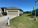 Exterior shot of a home featuring a spacious side yard at 8159 Woodvine Cir, Lakeland, FL 33810