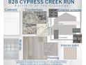Selection of designer home finishes, including cabinets, countertops, flooring, and interior/exterior paint at 827 Cypress Creek Run, St Cloud, FL 34771