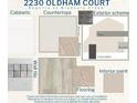 Exterior and interior design scheme includes cabinets, countertops, wall tile, and flooring at 2230 Oldham Ct, Haines City, FL 33844