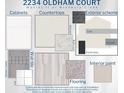 Home's interior and exterior selections featuring cabinets, countertops, flooring, paint, and tile at 2234 Oldham Ct, Haines City, FL 33844