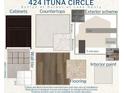 Interior design schemes for this house featuring cabinet color, countertops, wall tiles and flooring at 424 Ituna Cir, Winter Haven, FL 33881