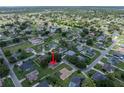 A comprehensive aerial view reveals this home's location within a peaceful residential community at 2714 Highlands Vue Pkwy, Lakeland, FL 33813