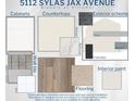 This selection of cabinets, countertops, exterior schemes, flooring, and interior paint helps to envision your new home at 5112 Sylas Jax Ave, Winter Haven, FL 33884