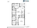 Detailed floor plan of a Shelby home design showcasing the layout of rooms, dimensions, and key features at 1449 Fleur Dr, Davenport, FL 33837