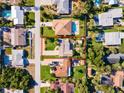 Bird's-eye view of a property with a defined lot line and a swimming pool at 4606 Doris Dr, New Smyrna Beach, FL 32169