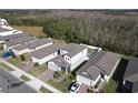 Aerial view of a neighborhood with houses and lush greenery at 3133 Crab Trap Dr, New Smyrna Beach, FL 32168