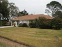 Single-story house with brown roof and green lawn, offering curb appeal at 2715 Banyan Dr, Edgewater, FL 32141