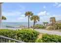 Stunning ocean view from condo balcony, featuring palm trees and beach access at 3001 S Atlantic Ave # 501, New Smyrna Beach, FL 32169