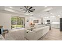 Open-concept floorplan featuring an oversized couch, large windows, and modern finishes at 3029 Adrian Dr, Ormond Beach, FL 32174