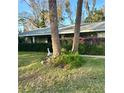 A charming home framed by palm trees and manicured hedges bursting with vibrant pink flowers adds to the curb appeal at 485 Merrimac Dr, Port Orange, FL 32127
