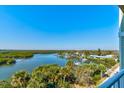 Breathtaking water view from balcony with palms, mangroves and boat docks at 5 Riverwalk Dr # 506, New Smyrna Beach, FL 32169