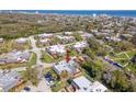 Aerial view of a residential community with well-maintained homes, mature trees, and proximity to the ocean at 61 Cedar Dunes Dr, New Smyrna Beach, FL 32169