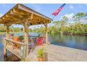 Dock featuring a covered gazebo and nice views of the water at 2533 Glenhaven St, New Smyrna Beach, FL 32168