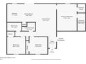 A floor plan showing the layout of the home's kitchen, living room, bedrooms, and bathrooms at 2921 India Palm Dr, Edgewater, FL 32141