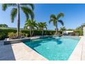 Beautiful pool featuring a spa and many palm trees for serene outdoor living at 481 Sweet Bay Ave, New Smyrna Beach, FL 32168