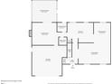 First floor plan illustrating living spaces, kitchen, Gathering room, laundry, garage, and screened patio layout at 3644 Dame St, Port Orange, FL 32129