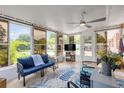 Cozy sunroom filled with natural light, comfortable seating, and views of the pool at 2548 E Compton St, Orlando, FL 32806