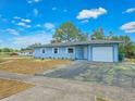 Quaint single-story home with a one-car garage, complemented by a well-kept lawn and clear blue skies at 2802 English Dr, Deltona, FL 32738