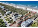 Aerial view highlighting the property's location near the beach and surrounding neighborhood at 1421 N Atlantic Ave, New Smyrna Beach, FL 32169