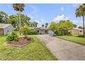 Charming single-story home with a well-maintained lawn, a light blue door and plenty of curb appeal at 357 Hearthstone Ter, Port Orange, FL 32127