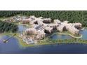 Stunning aerial view of the resort, water park, lakes and lush green landscape at 14501 Grove Resort Ave # 3109, Winter Garden, FL 34787