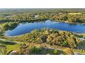 Aerial view of house on a waterfront lot with mature trees at 39250 Forest Dr, Eustis, FL 32736